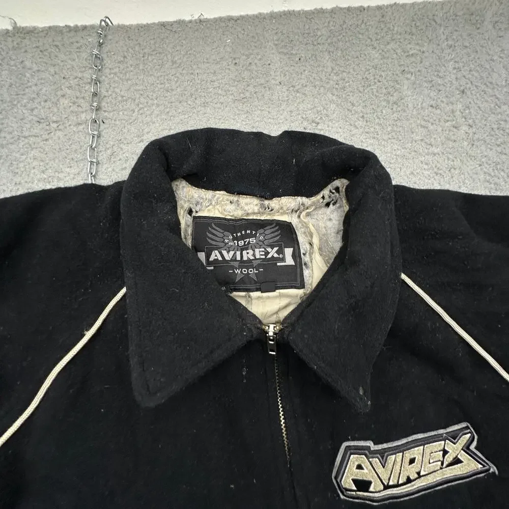 Vintage Avirex Heroes and Legends Wool Varsity Jacket Mens Large RIPPED LINING